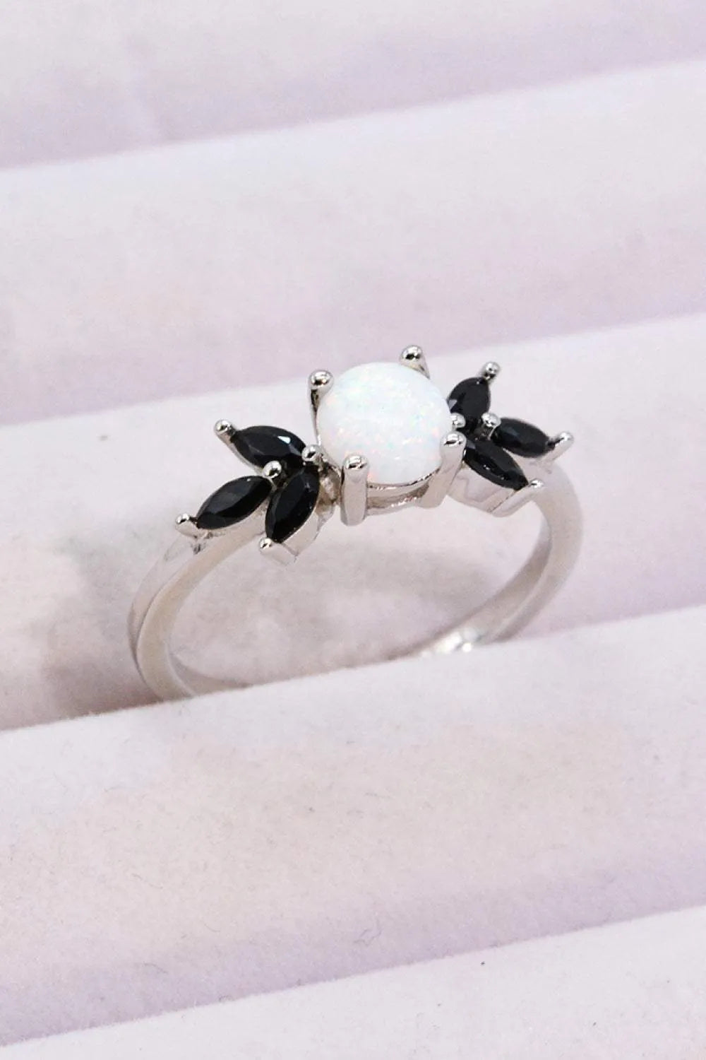 Opal and Zircon Contrast Ring Opal - Tophatter Daily Deals
